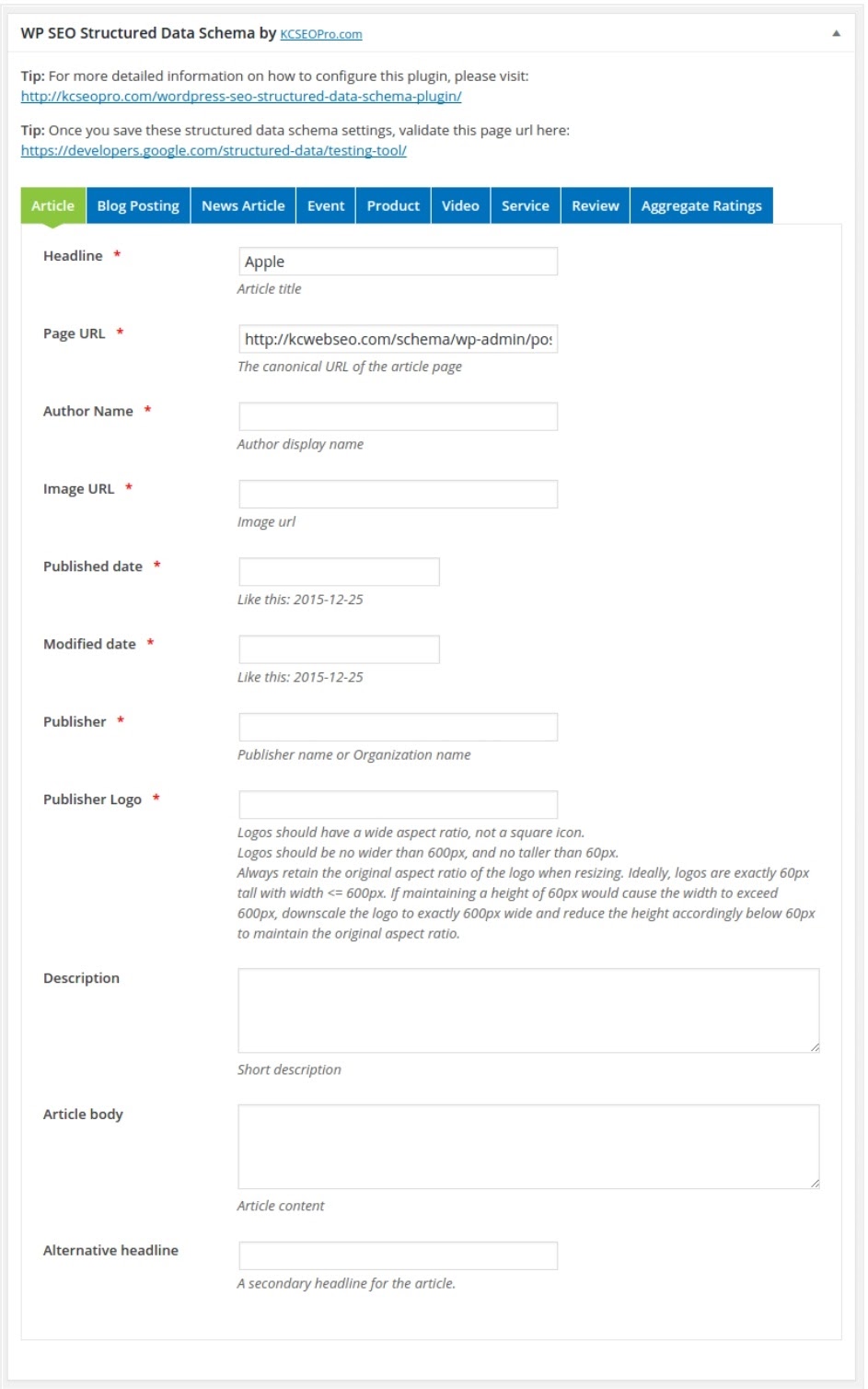 wordpress-structured-data