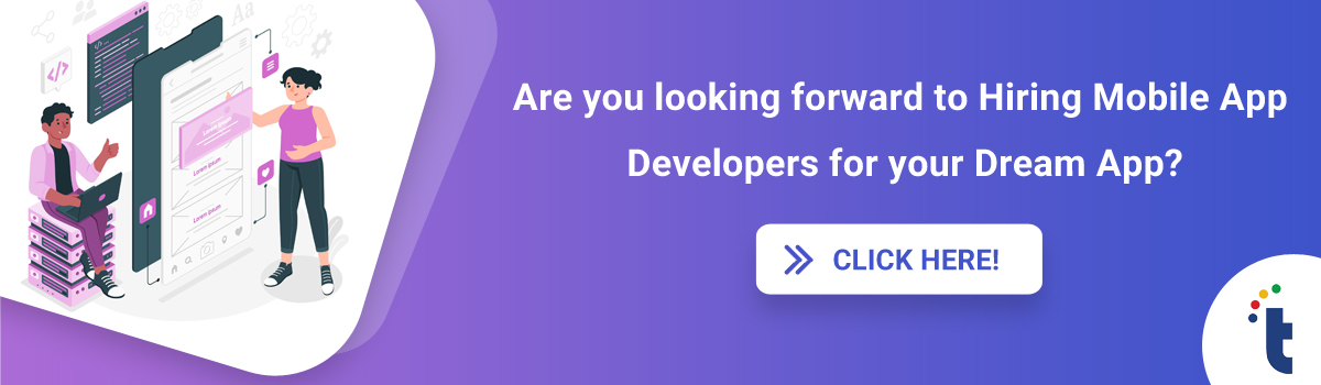 Hiring mobile app developers CTA