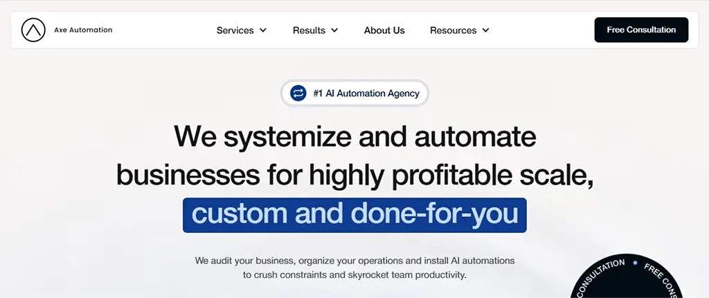 Picture of Axe Automation Home Page